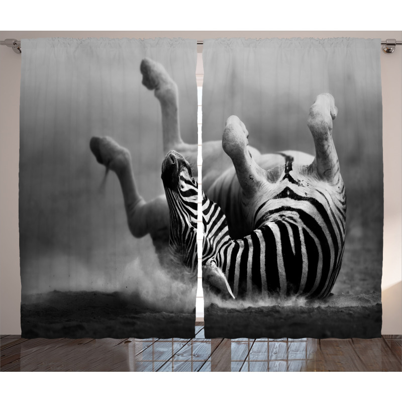 Savage Zebra Striped Curtain