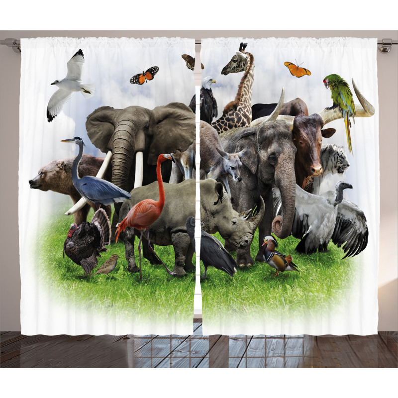 Wild Safari Animals Curtain