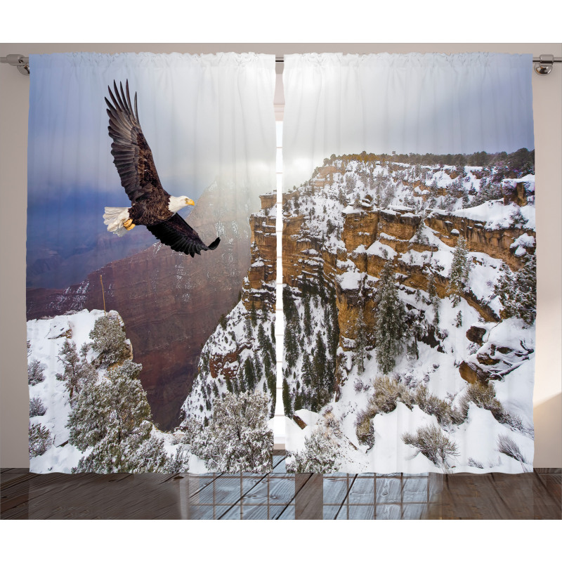 Bald Eagle Landscape Curtain