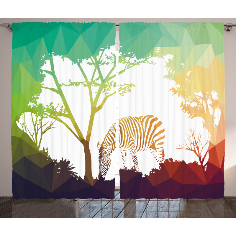 Vivid Safari Zebras Curtain