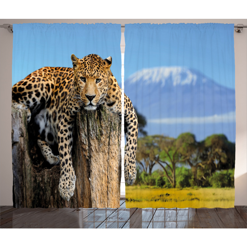 Leopard on a Tree Curtain