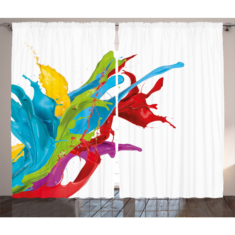 Surreal Digital Paint Curtain