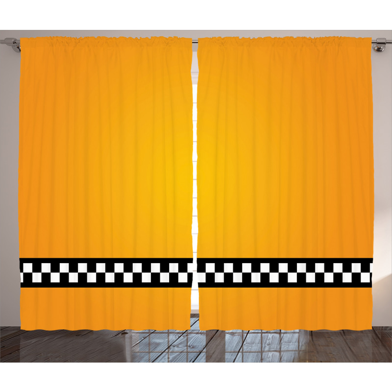 Yellow Cab Artdeco Curtain