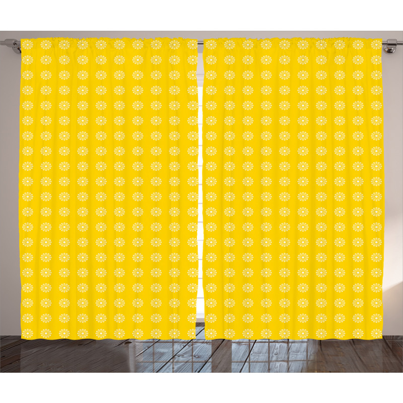 Daisies Florals Flowers Curtain