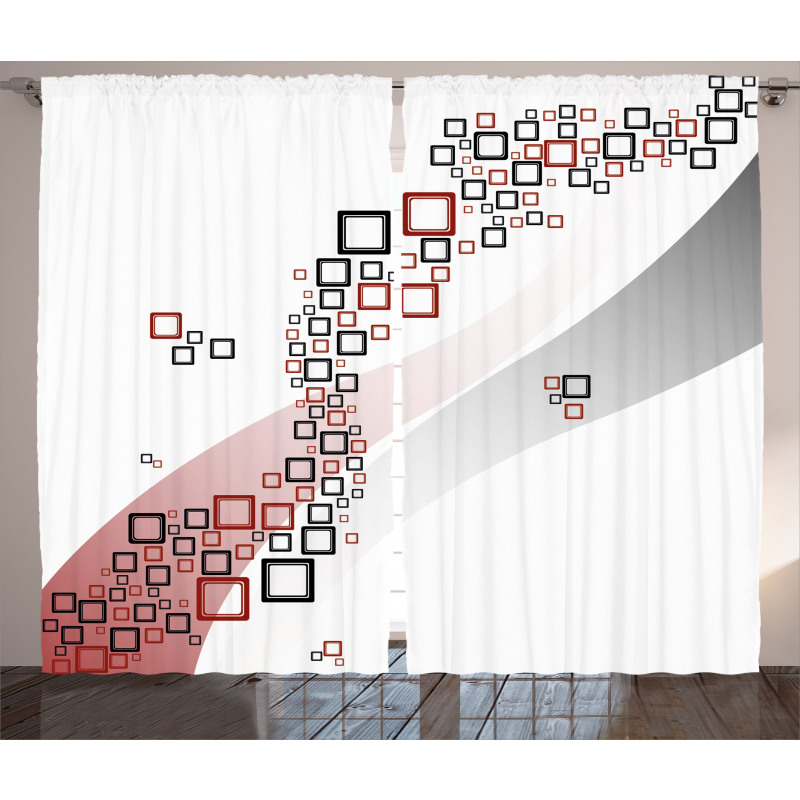 Square Wavy Shapes Curtain