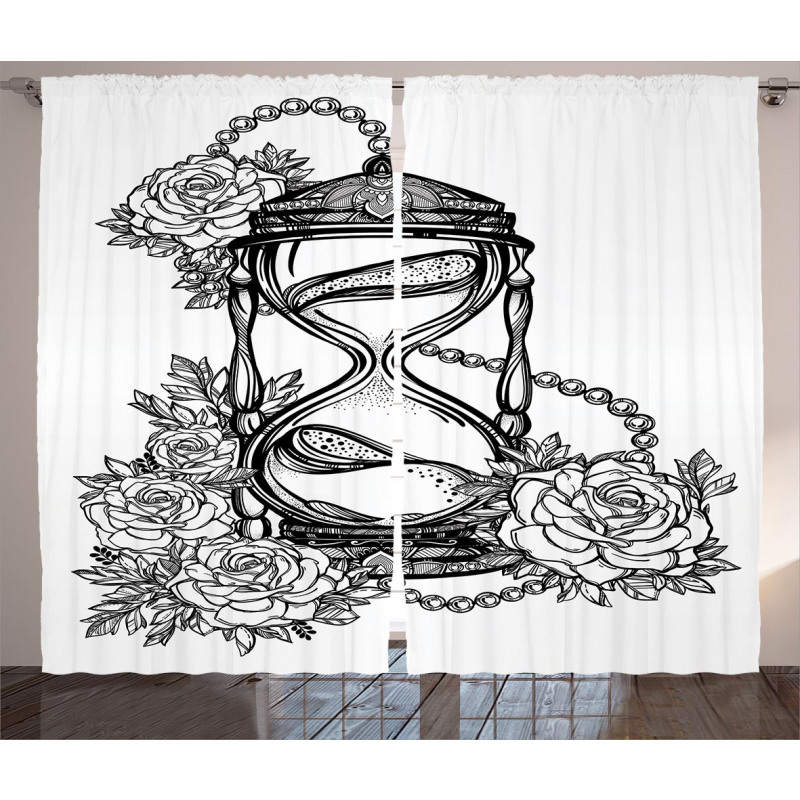 Sketch Style Hourglass Curtain