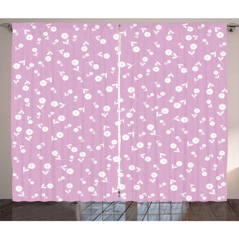 Floral Heart Leaves Curtain