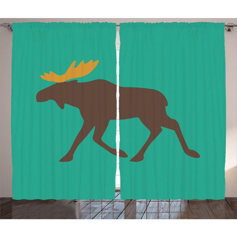 Deer Family and Antlers Curtain