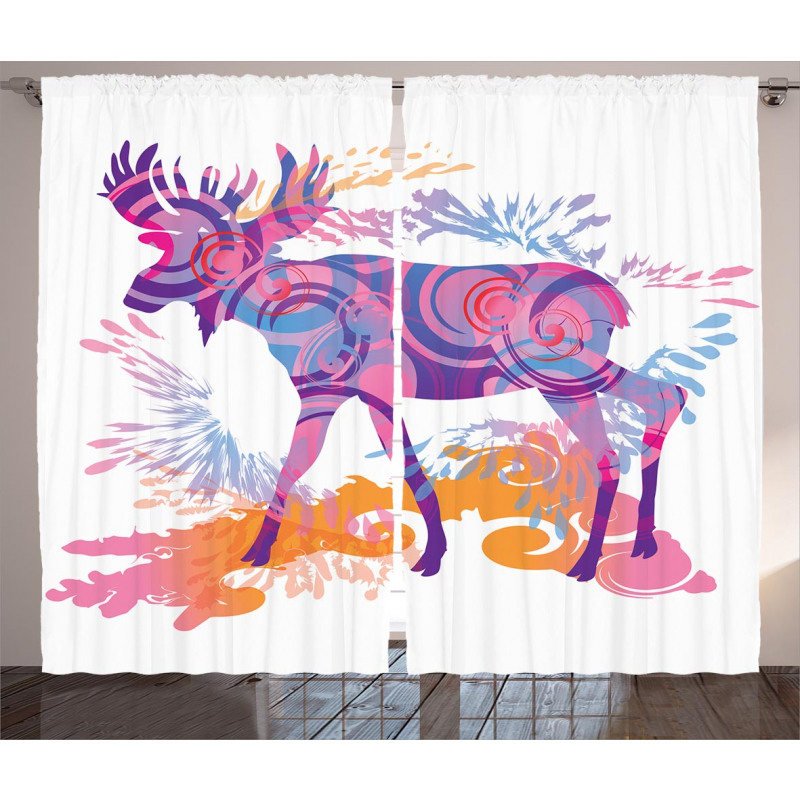 Trippy Vivid Deer Curtain