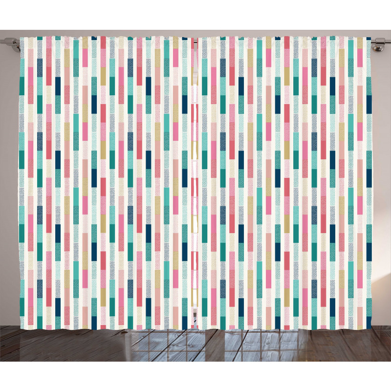 Dotted Bars in Colorful Style Curtain