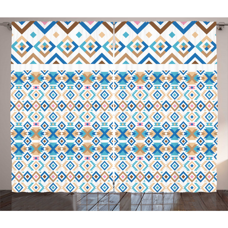 Geometric Native Aztec Motifs Curtain