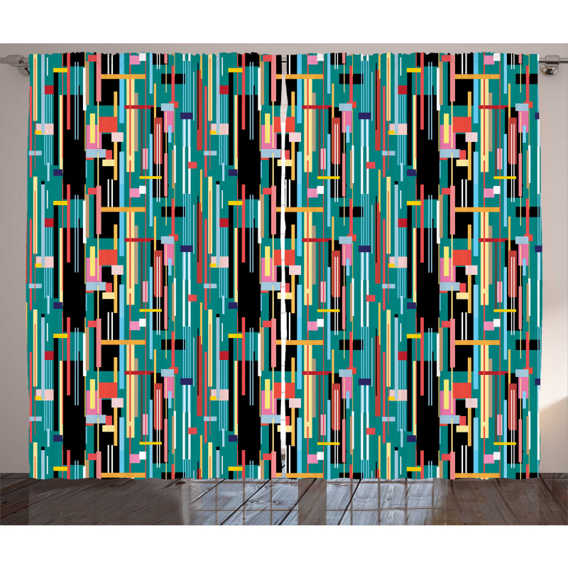 Quirky Modern Geometric Art Curtain