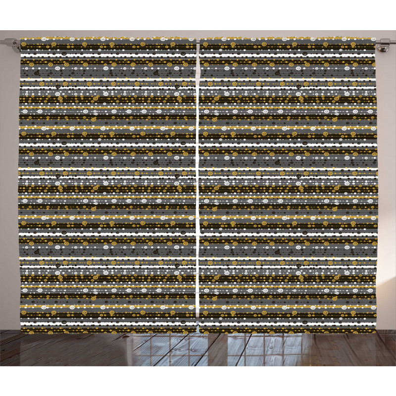 Horizontal Rounds and Stripes Curtain