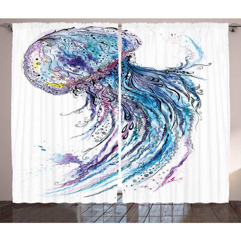 Aqua Colors Creative Curtain