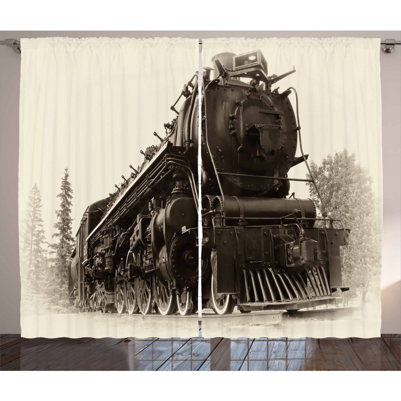 Antique Train Art Curtain