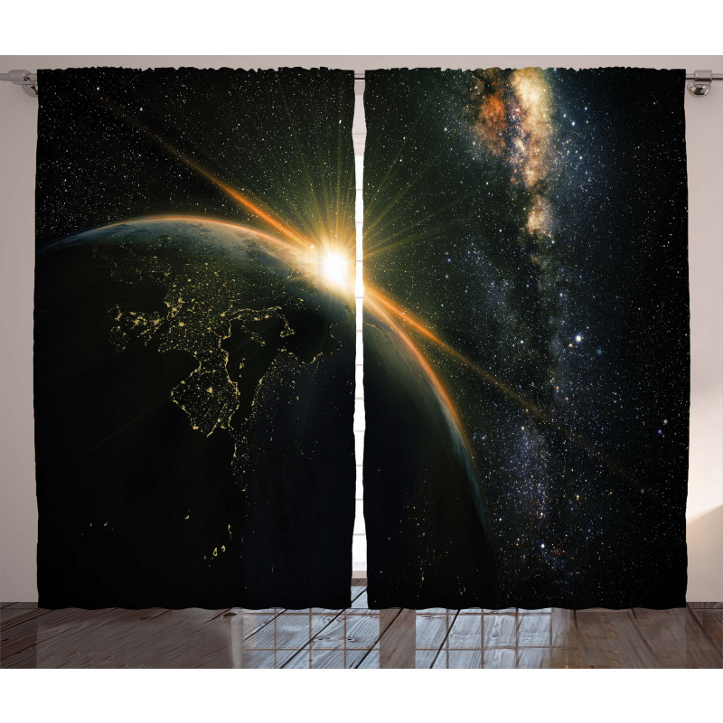 Sun Rising Above Earth Curtain