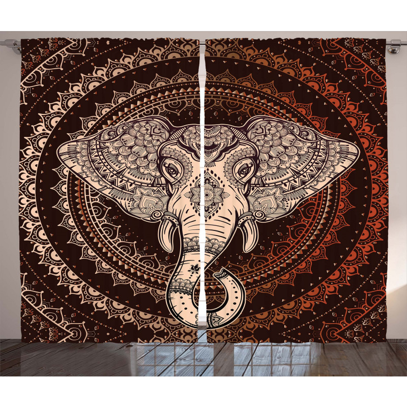 Oriental Elephant Head Curtain