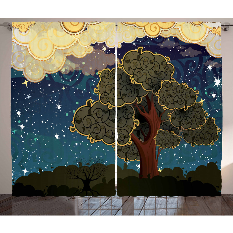 Vİbrant Starry Night Curtain