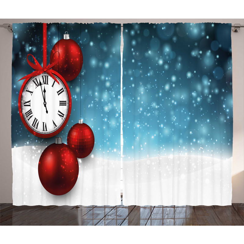 Vintage New Year Balls Curtain