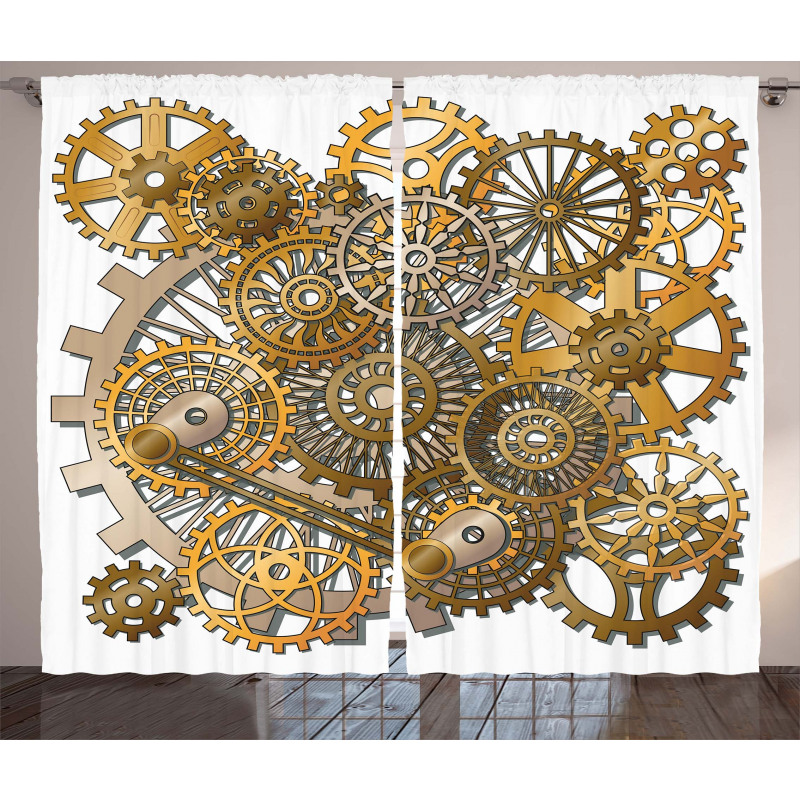 Steampunk Gears Design Curtain