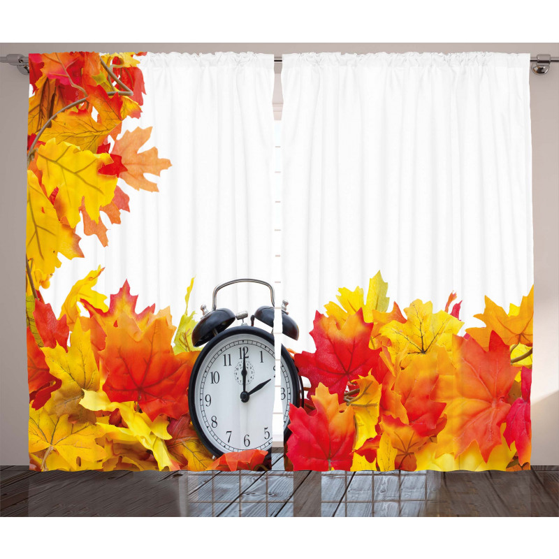Autumn Leaves Clock Curtain