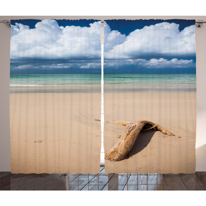 Sandy Beach and Clouds Curtain
