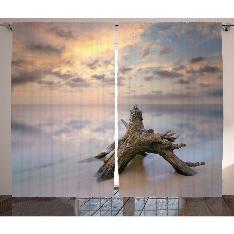 Sunrise on Sandy Beach Curtain