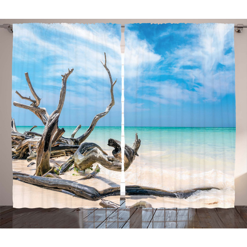 Seascape Sandy Beach Curtain