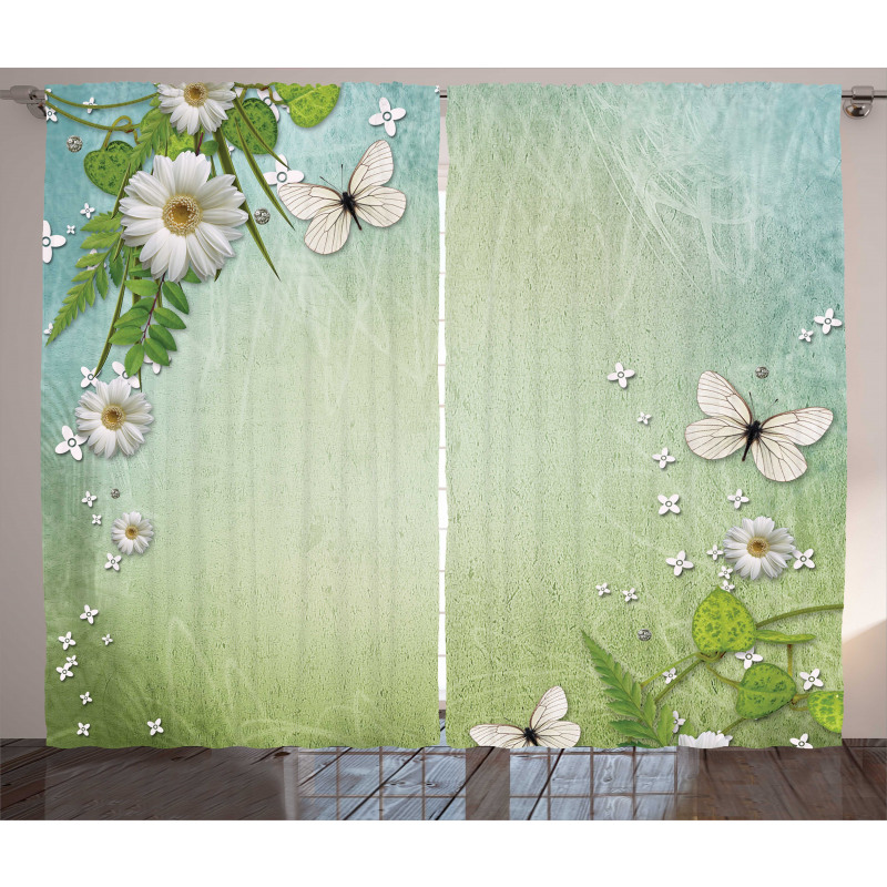 Flowers and Butterflies Curtain