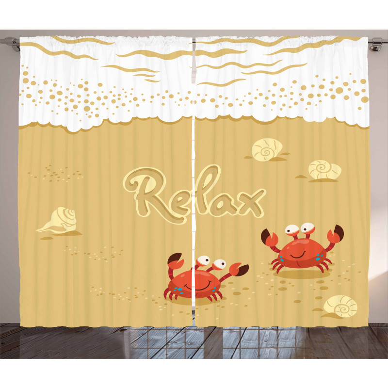 Card with Crabs Sea Curtain