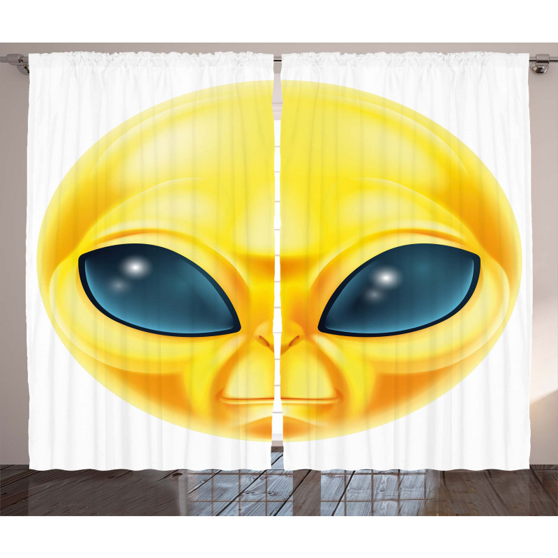 Alien Space Smiley Face Curtain