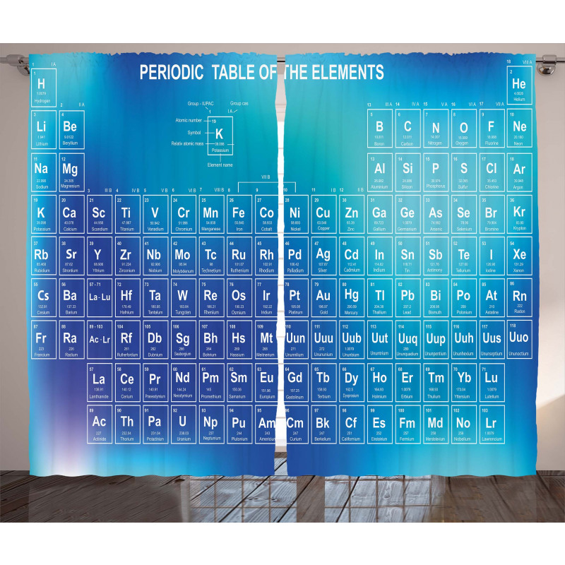 Chemistry Element Table Curtain