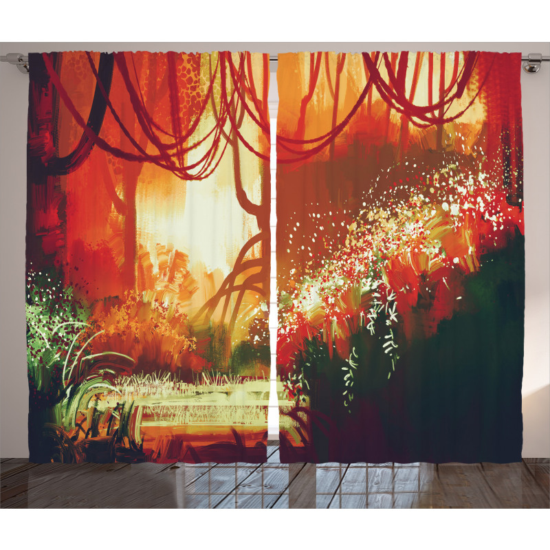 Modern Autumn Forest Curtain