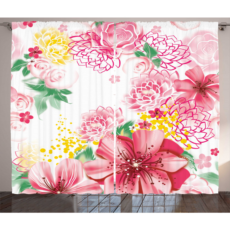 Flowers and Dots Curtain
