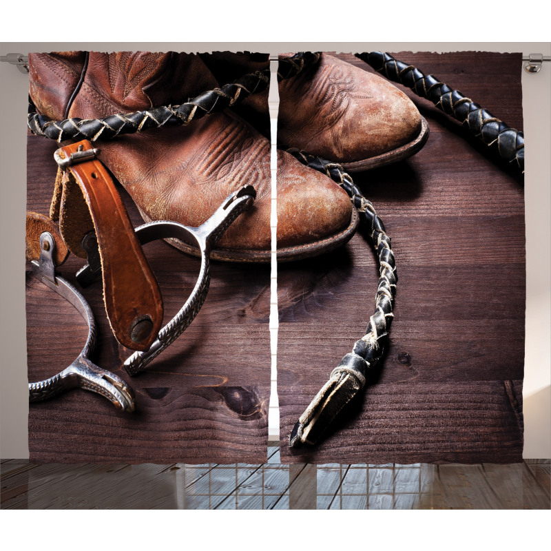 Rustic Rodeo Cowboy Curtain