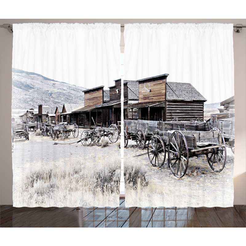 Old Wooden 20s Town Curtain