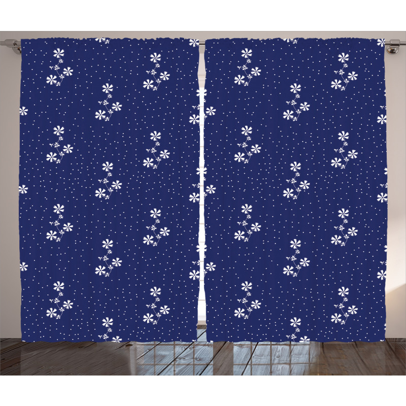 Floral Pattern and Dot Curtain