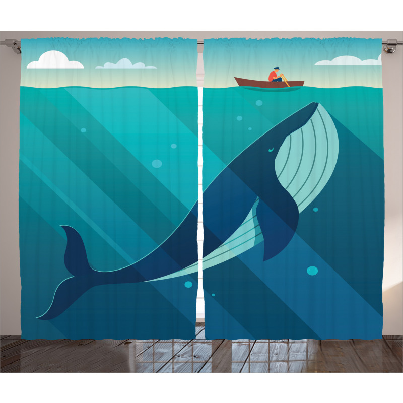 Sailor Whale with Rays Curtain