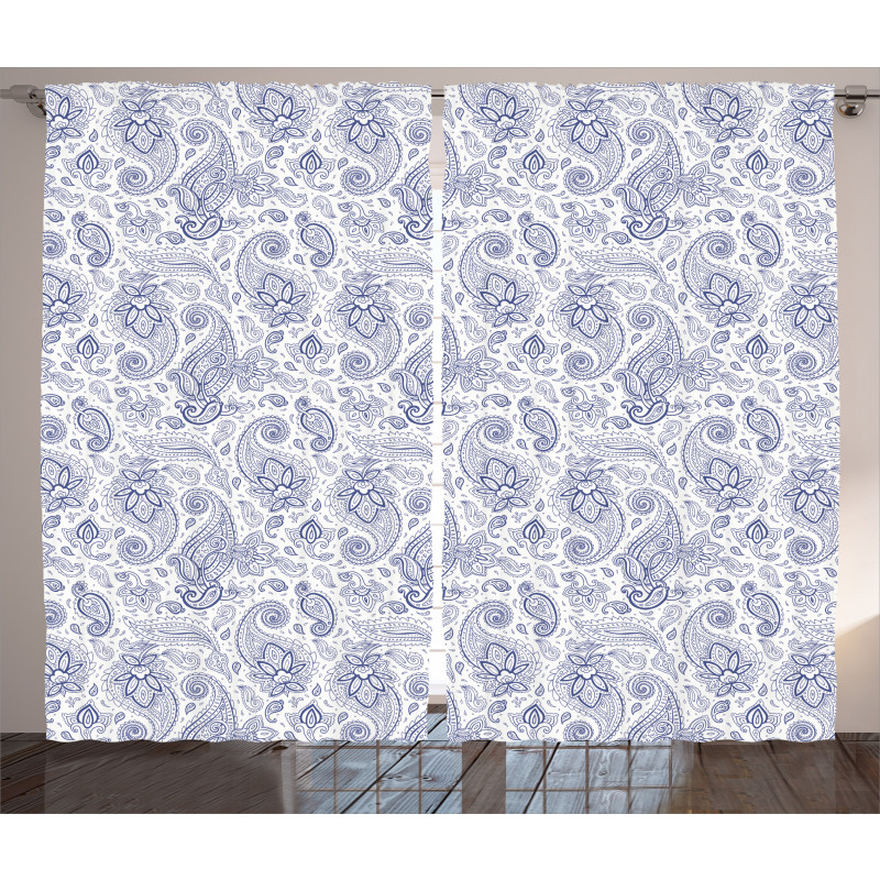 Abstract Buds and Dots Curtain