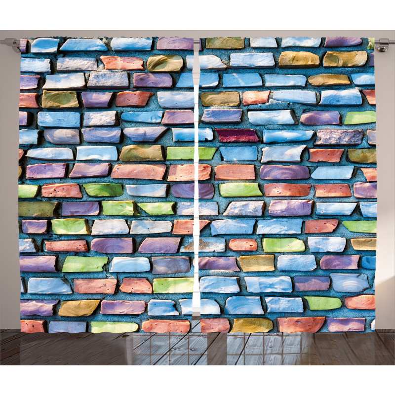 Colored Mosaic Walls Curtain