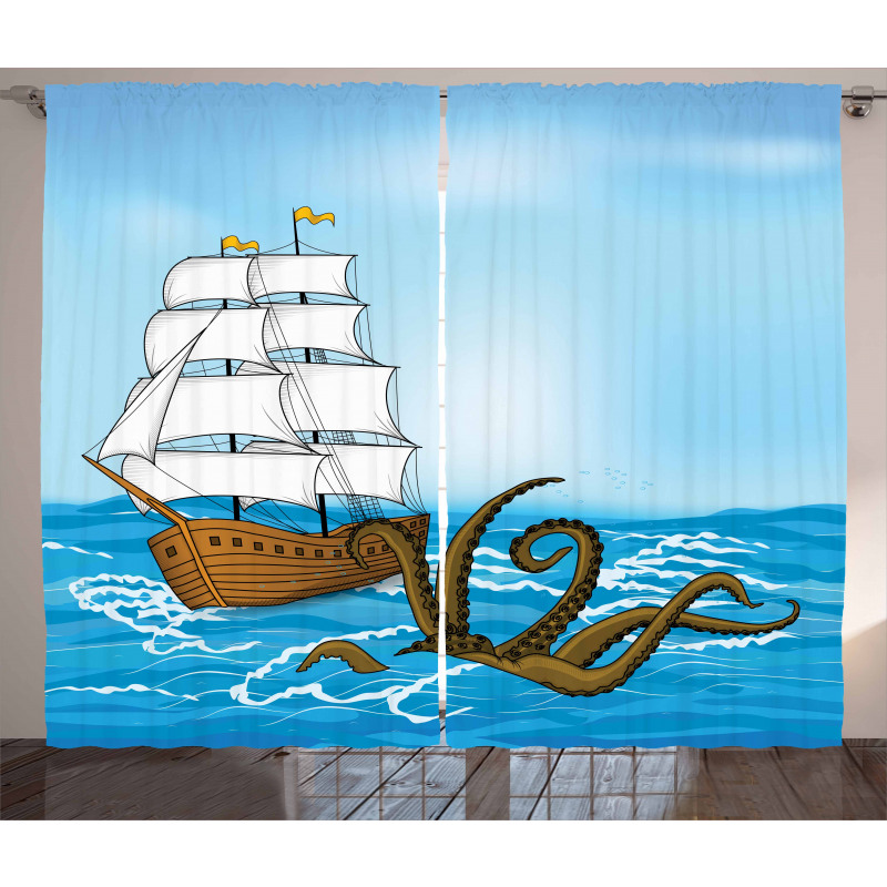 Ship in Waves and Kraken Curtain