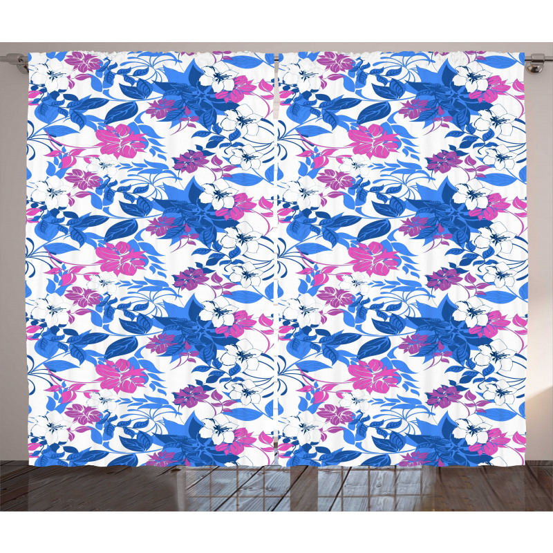 Exotic Spring Pattern Flowers Curtain