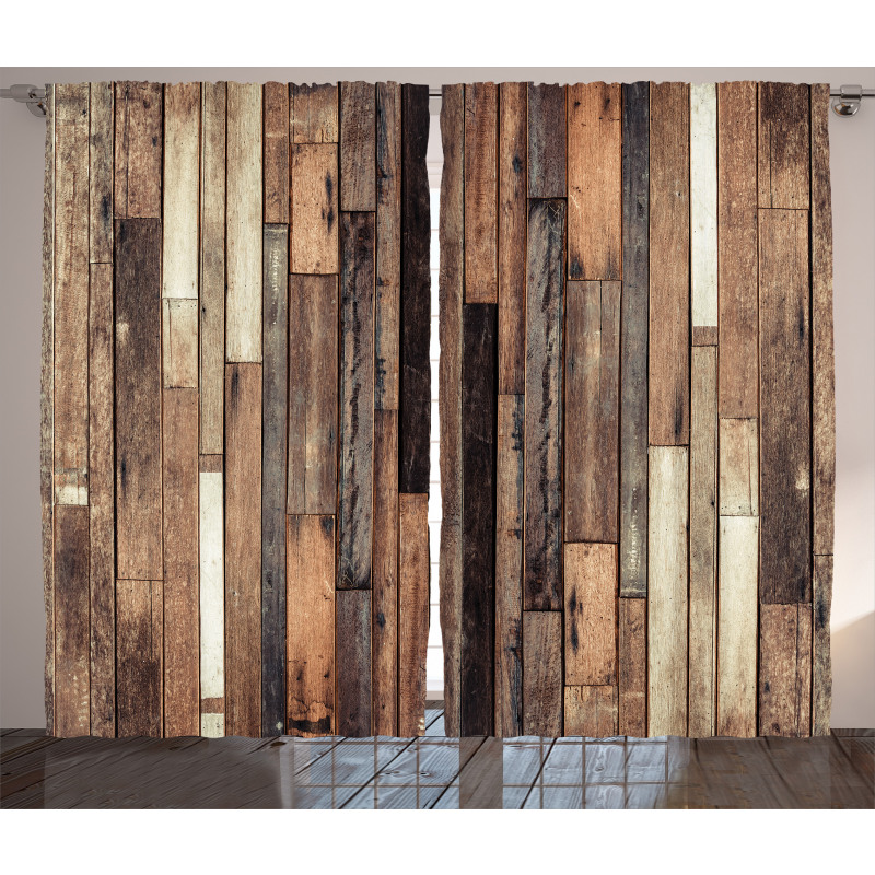 Old Floor Rustic Style Curtain