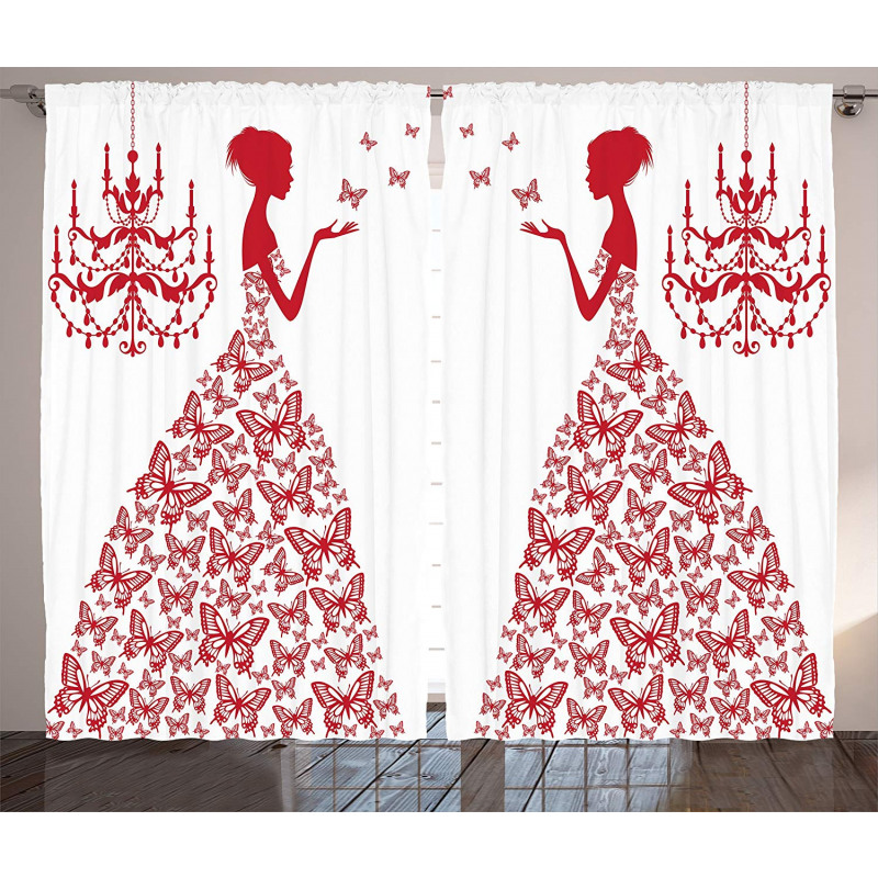 Monochrome Butterfly Princess Curtain