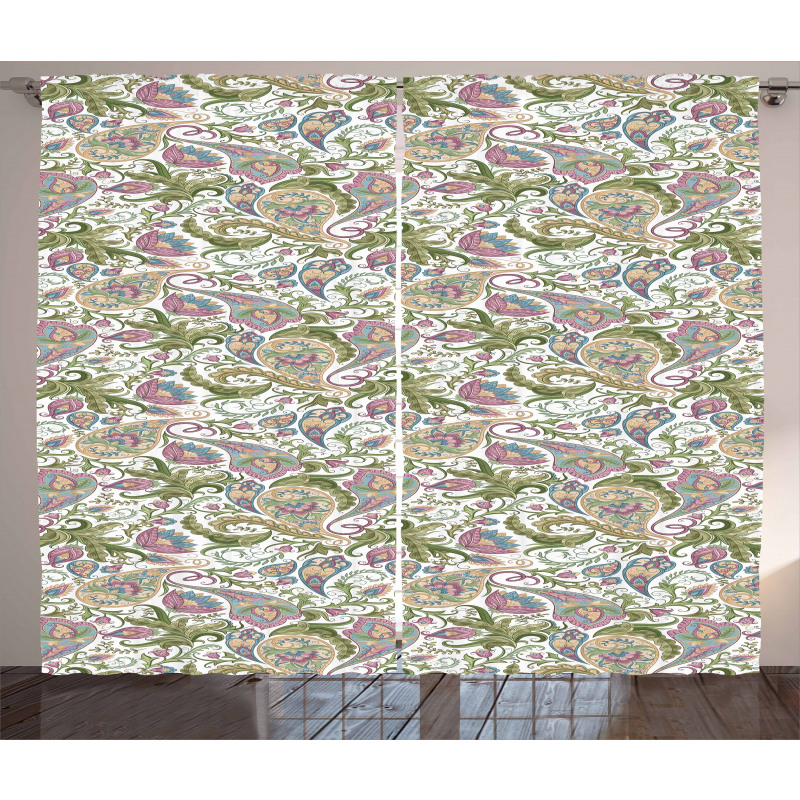 Vintage Style Floral Curtain