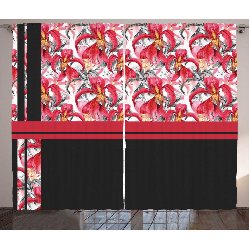 Tropical Petals Bloom Design Curtain