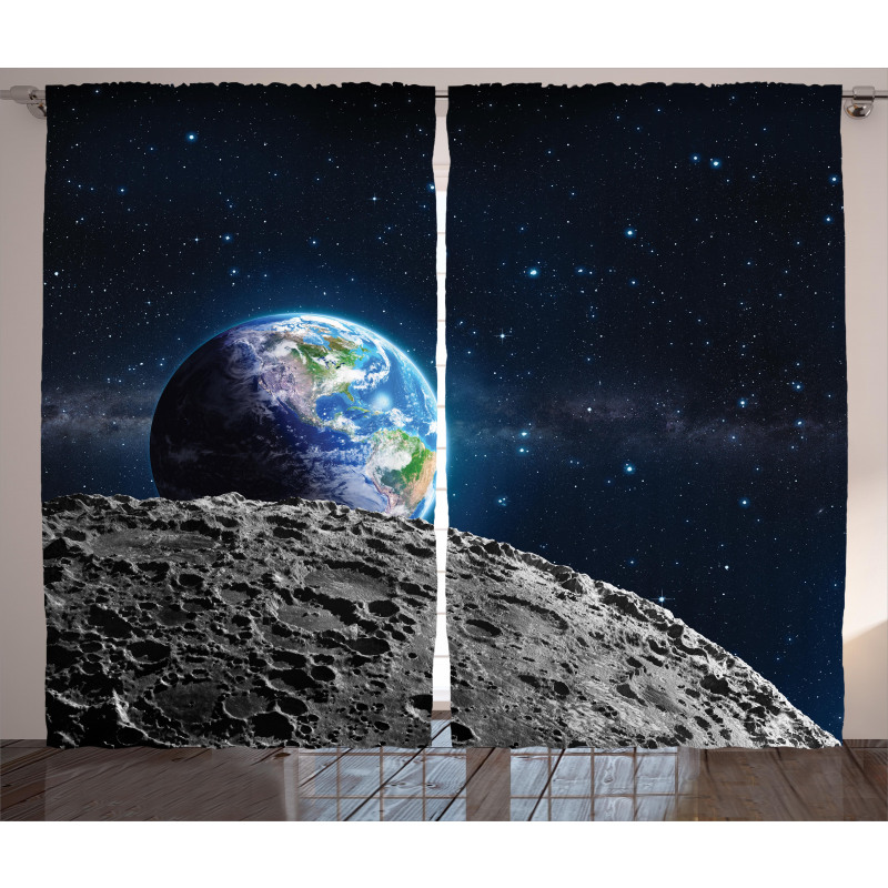 Moon Surface Luna Design Curtain
