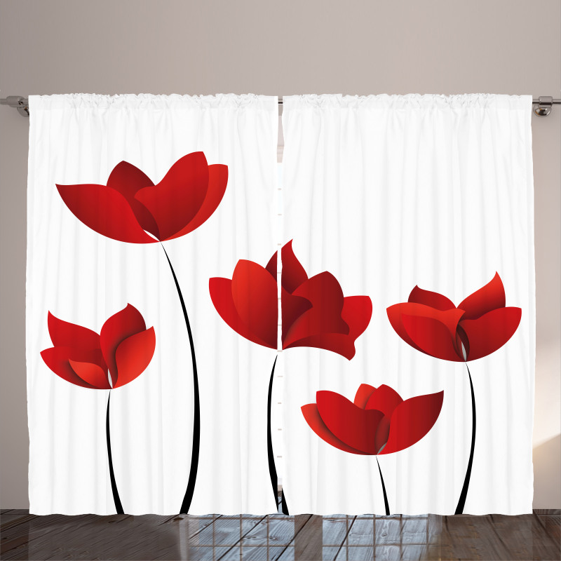 Vivid Rose Flower Petal Curtain