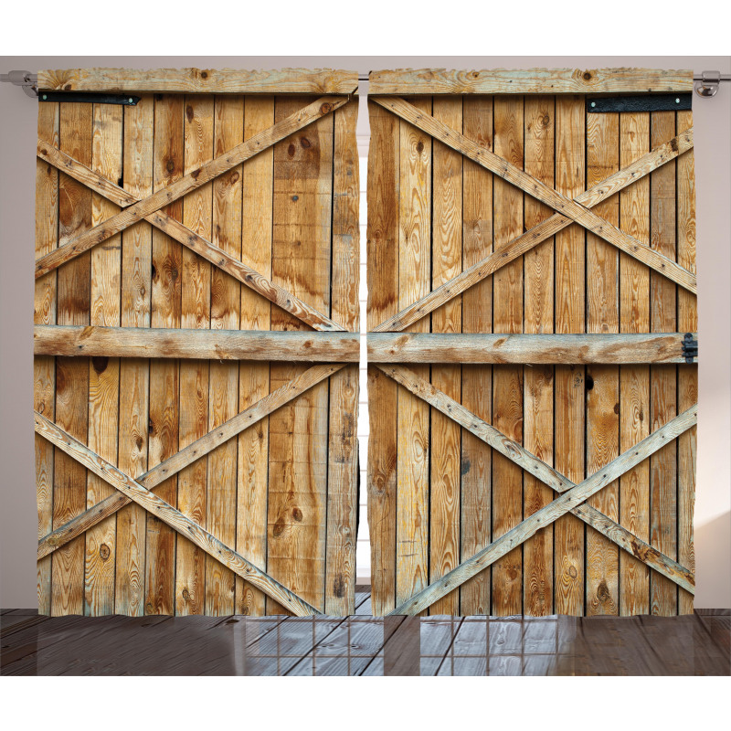 Wooden Timber Door Plank Curtain