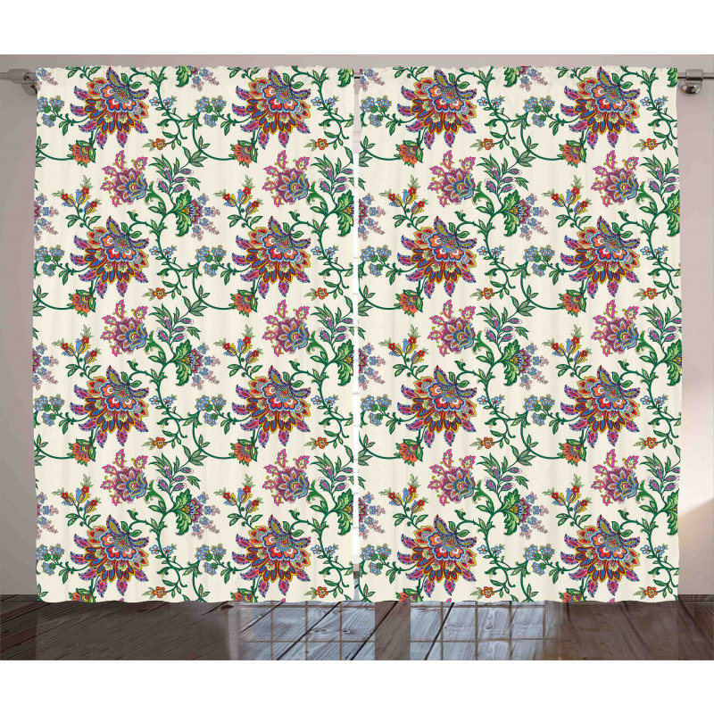 Colorful Flowers Curtain